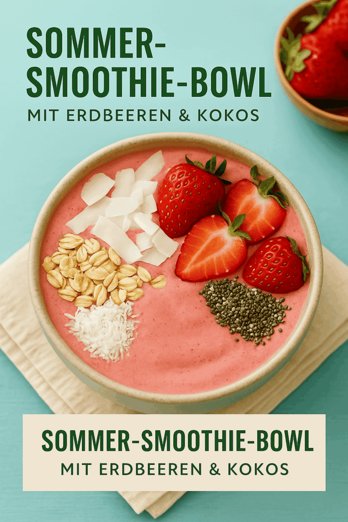 Sommer-Smoothie-Bowl mit Erdbeeren & Kokos