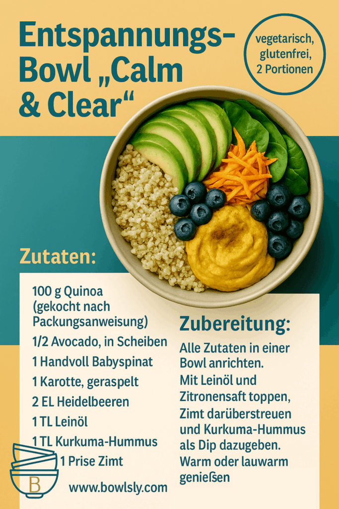 Entspannungs-Bowl „Calm & Clear Rezeptkarte 