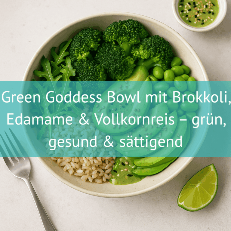 Green Goddess Bowl mit Brokkoli, Edamame & Vollkornreis – grün, gesund & sättigend