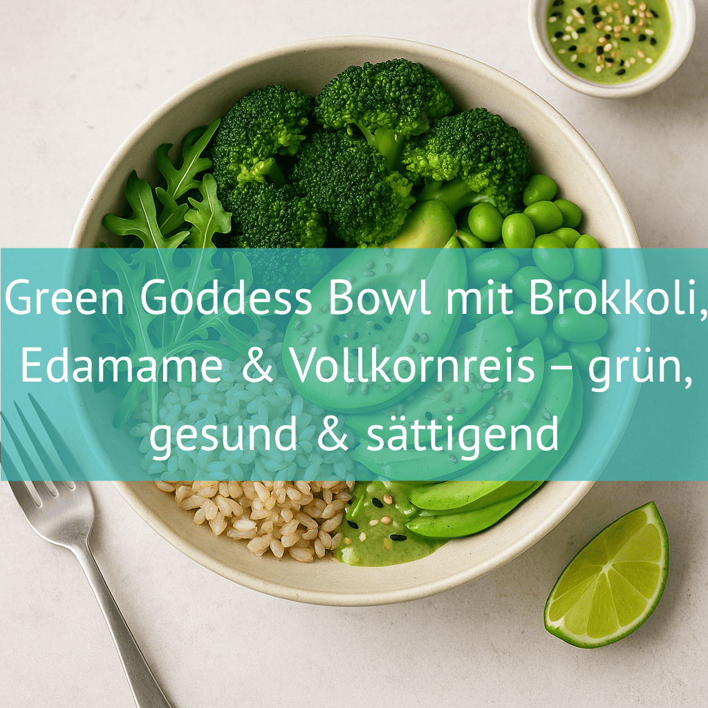 Green Goddess Bowl mit Brokkoli, Edamame & Vollkornreis – grün, gesund & sättigend