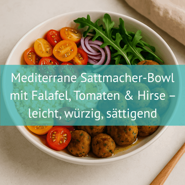 Mediterrane Sattmacher-Bowl mit Falafel, Tomaten & Hirse – leicht, würzig, sättigend